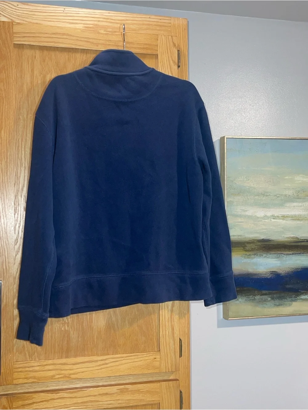 Banana Republic Navy Blue Pullover Top 1/4 Zip | Office Casual Mid Weight | Sz L